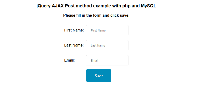 jquery ajax post method example - html form