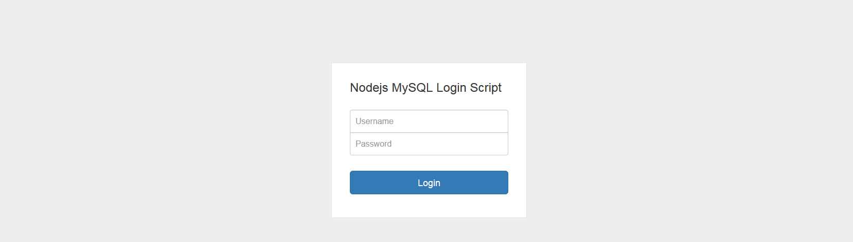 NodeJS Passport Login Script With MySQL Database