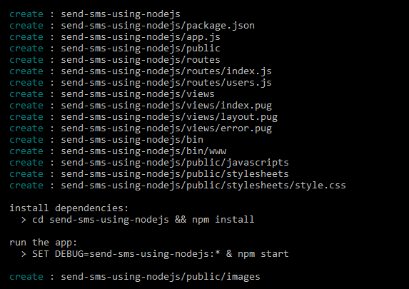 node js sms gateway