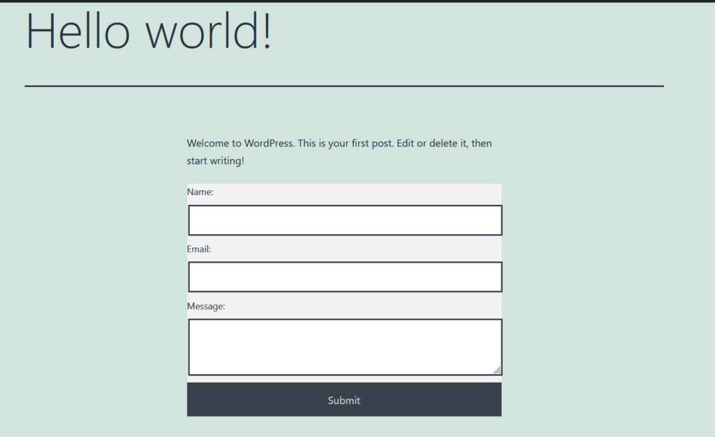 Create WordPress Plugin Contact us form